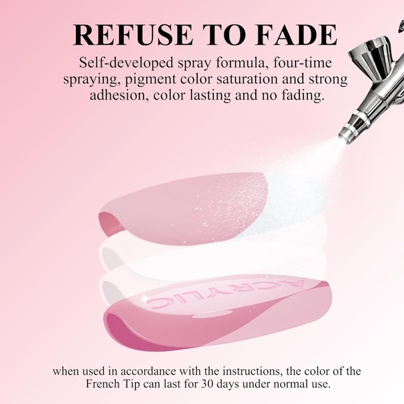 320 Pieces Pink And White French Tip Medium Almond Press On Nails - Picture 4 of 8